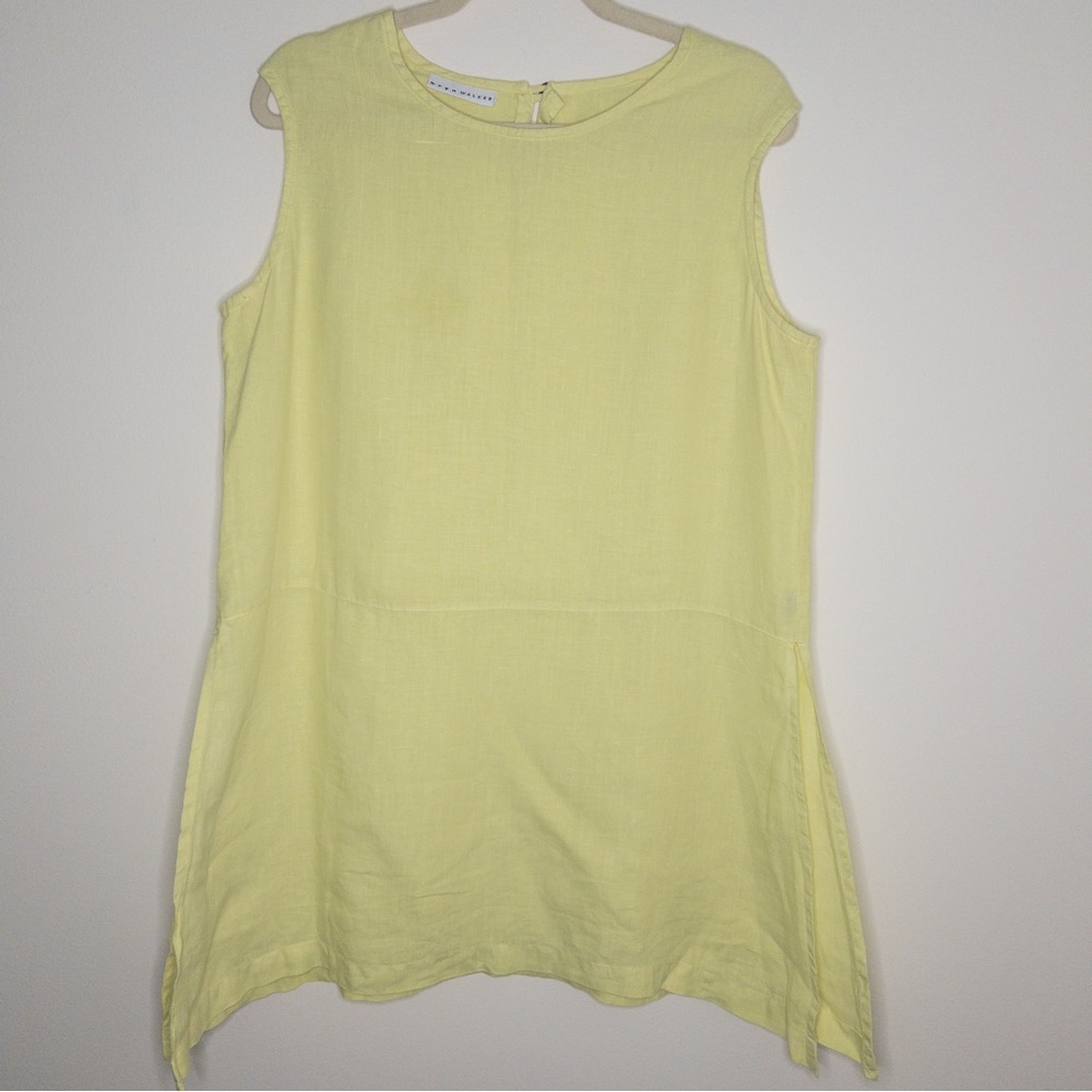 Bryn Walker Tunic Blouse Womens Size S Yellow Wide Strap 100% Linen Made…